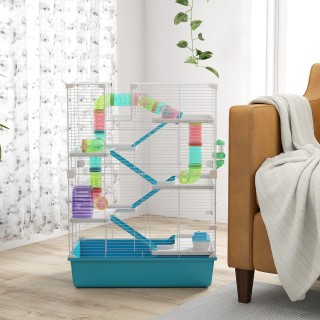 PawHut Κλουβί για Χάμστερ 6 Επιπέδων με Σήραγγες, Τροχό, Ράμπες, Σ... PawHut Κλουβί για Χάμστερ 6 Επιπέδων με Σήραγγες, Τροχό, Ράμπες, Σ...