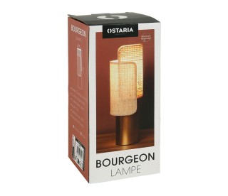 Ostaria Λάμπα μεταλλική μπαμπού και λινο Bourgeon μπεζ και χρυσή -3... Ostaria Λάμπα μεταλλική μπαμπού και λινο Bourgeon μπεζ και χρυσή -3...