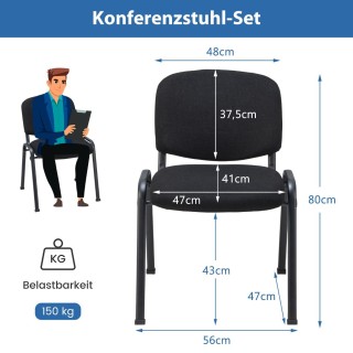 Costway Σετ Καρεκλών Συνεδριάσεων με Μεταλλικό Σκελετό και Επένδυση... Costway Σετ Καρεκλών Συνεδριάσεων με Μεταλλικό Σκελετό και Επένδυση...