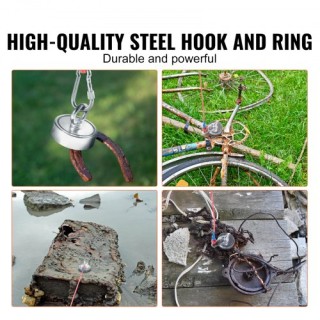 Σετ Μαγνητικού Ψαρέματος VEVOR, 1200lbs Δύναμη Έλξης, Διπλής Όψης, ...