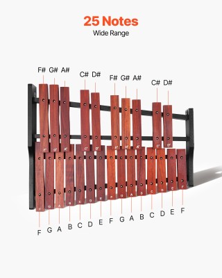 VEVOR Ξυλόφωνο Γκλοκενσπίλ 25 Νότων, 2 Τύποι Μπαγκέτες, με Τσάντα Μ...