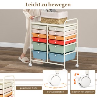 Costway Καρότσι με 12 Στοιβαζόμενα Συρτάρια και Μεταλλικό Πλαίσιο σ... Costway Καρότσι με 12 Στοιβαζόμενα Συρτάρια και Μεταλλικό Πλαίσιο σ...