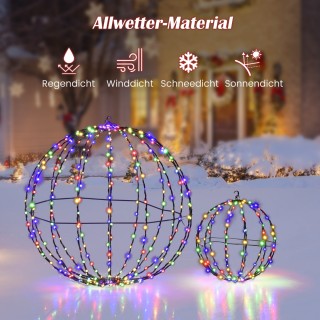 Costway Προ-φωτισμένες Χριστουγεννιάτικες Μπάλες με 4-χρωματιστά LE...