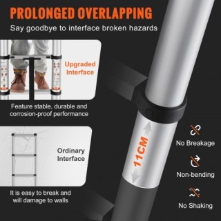 Σκάλα Τηλεσκοπική VEVOR 3.2m, Αλουμινίου, 170kg, Συμπτυσσόμενη, Πολ... Σκάλα Τηλεσκοπική VEVOR 3.2m, Αλουμινίου, 170kg, Συμπτυσσόμενη, Πολ...