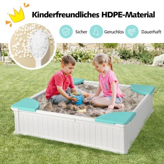 Costway  Ξύλινη Παιδική Αμμοδόχος με Oxford Κάλυψη & Βάση, 4 Γωνιακ...