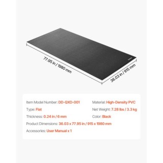 VEVOR Στρώμα Διαδρόμου για Χαλί 6mm 915x1980mm Εξοπλισμός Άσκησης J...