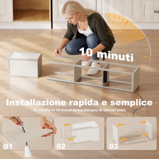 HOMCOM Λάμπα Δαπέδου με Ράφια, Ρυθμιζόμενο Φωτισμό, Πεντάλ Διακόπτη...