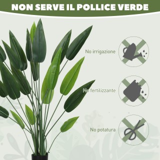 HOMCOM Τεχνητό Φυτό Πουλί του Παραδείσου 140 εκ. με 20 Φύλλα 830-94...