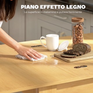 HOMCOM Επεκτάσιμο Τραπέζι Φαγητού για 4-6 Άτομα από Ξύλο και Ατσάλι...