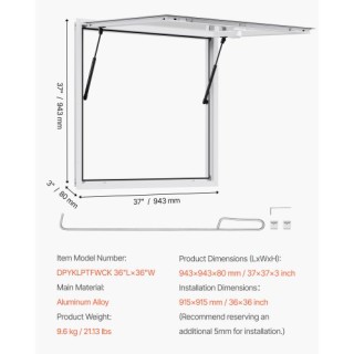 VEVOR Παράθυρο Εξυπηρέτησης 92x92 cm για Καντίνα με Τέντα FWCK3636Y... VEVOR Παράθυρο Εξυπηρέτησης 92x92 cm για Καντίνα με Τέντα FWCK3636Y...