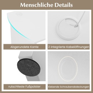 Costway Γραφείο Γωνιακό L-Σχήματος με 2 Οπές Καλωδίων & Ράφια 130 x...