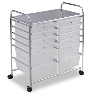Costway  Καρότσι με 12 στοιβαζόμενα συρτάρια, μεταλλικό πλαίσιο και...