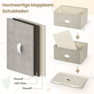 Costway Υφασμάτινη Συρταριέρα 45 x 30 x 73 εκ.με Μεταλλικό Σκελετό ...