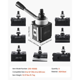 VEVOR Σετ 8 Τεμαχίων Βάσεις Εργαλείων Ταχείας Αλλαγής για Τόρνο 6-1... VEVOR Σετ 8 Τεμαχίων Βάσεις Εργαλείων Ταχείας Αλλαγής για Τόρνο 6-1...