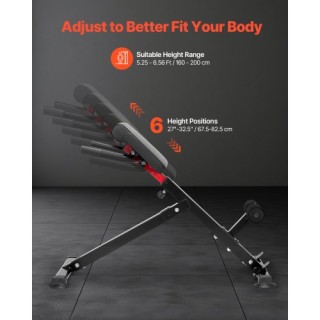 VEVOR Πτυσσόμενος Πάγκος Υπερέκτασης Γυμναστικής με Αντιολισθητικές...