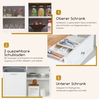 Πολυλειτουργικό Ντουλάπι Κουζίνας με Κάδο Απορριμμάτων 38L και Ρυθμ...