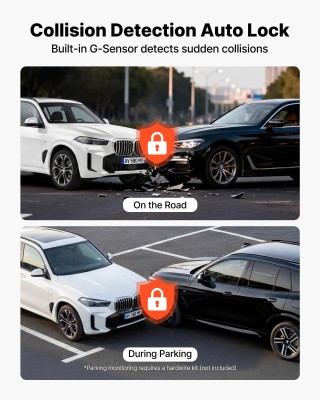 VEVOR Διπλή Κάμερα Αυτοκινήτου Dash Cam 4K + 1080P με GPS, G-Sensor...