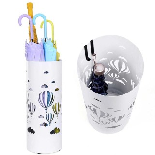 BAKAJI  Στρογγυλή βάση ομπρελοθήκης από λευκό σίδερο με δίσκο συλλο...