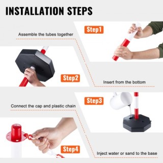 Ρυθμιζόμενοι Κώνοι Κυκλοφορίας VEVOR, Σετ 6, με Βάση και Αλυσίδα 2μ...