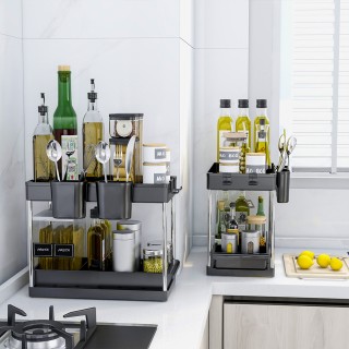 BAKAJI Σετ 2 Οργανωτές Κάτω από το Νεροχύτη Μαύρο Μπάνιο Κουζίνα Σ... BAKAJI Σετ 2 Οργανωτές Κάτω από το Νεροχύτη Μαύρο Μπάνιο Κουζίνα Σ...