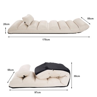 Costway Πολυθρόνα Δαπέδου Ρυθμιζόμενη από Σουέτ σε Μπεζ Χρώμα HW539... Costway Πολυθρόνα Δαπέδου Ρυθμιζόμενη από Σουέτ σε Μπεζ Χρώμα HW539...