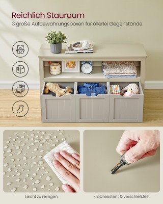 VASAGLE Παιδική Οργανωτική Ντουλάπα με Τροχήλατα Κουτιά 102x30x60cm... VASAGLE Παιδική Οργανωτική Ντουλάπα με Τροχήλατα Κουτιά 102x30x60cm...