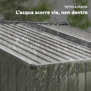 Outsunny Μεταλλικό Κήπου Σπιτάκι με Αεραγωγούς και Διπλή Συρόμενη Π...