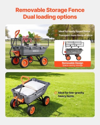 VEVOR Πολυχρηστικό Καρότσι Κήπου με Μηχανισμό Γρήγορης Κλίσης SLZXT...