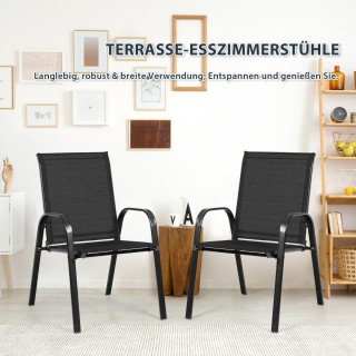 Costway  Σετ Κήπου με Άνετες Καρέκλες και Ανθεκτικό Μεταλλικό Σκελε...