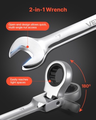 VEVOR Σετ Γερμανικών Κλειδιών Flex-Head, 30 Τεμάχια, SAE & Metric, ... VEVOR Σετ Γερμανικών Κλειδιών Flex-Head, 30 Τεμάχια, SAE & Metric, ...
