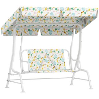 AIYAPLAY Παιδική Κούνια Εξωτερικού Χώρου με 2 Θέσεις, Ρυθμιζόμενη Ο...