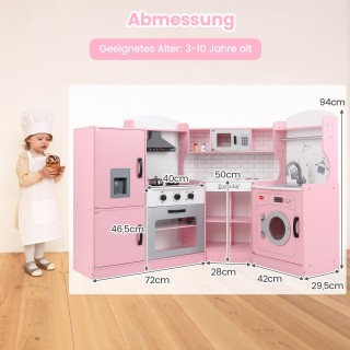 Costway Ροζ Παιδική Κουζίνα Γωνία με Απορροφητήρα, Παγωτομηχανή, Φο... Costway Ροζ Παιδική Κουζίνα Γωνία με Απορροφητήρα, Παγωτομηχανή, Φο...