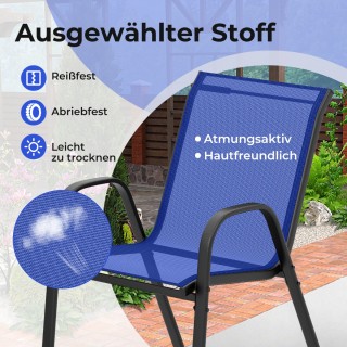 Costway Σετ Μπαλκονιού 3 Τεμαχίων: Τραπεζάκι και 2 Στοιβαζόμενες Κα...