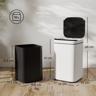 HOMCOM Κάδος Απορριμμάτων 13L με Αισθητήρα και Χώρο για Αποσμητικά,... HOMCOM Κάδος Απορριμμάτων 13L με Αισθητήρα και Χώρο για Αποσμητικά,...