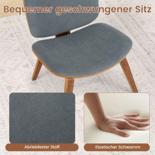 Costway Σύγχρονη Άνετη Καρέκλα σε Σκούρο Γκρι JV12735WT