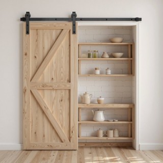 VEVOR Κιτ Συρόμενης Πόρτας 5FT Μαύρο HDSMDGDGDM2DBQT76001V0