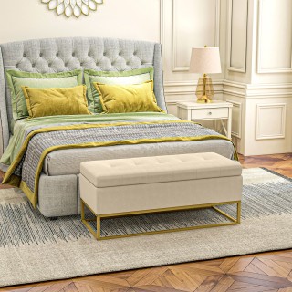 HOMCOM Ορθογώνιος Πάγκος Αποθήκευσης με Επενδυμένο Κάθισμα και Ατσά... HOMCOM Ορθογώνιος Πάγκος Αποθήκευσης με Επενδυμένο Κάθισμα και Ατσά...