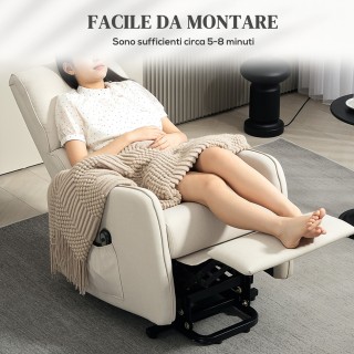 HOMCOM  Ηλεκτρική Πολυθρόνα Ανύψωσης και Ανάκλισης με Τηλεχειριστήρ...