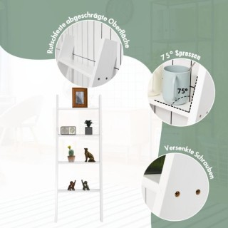 Ξύλινη Ραφιέρα - Σκάλα Τοίχου 50 x 7,5 x 137 cm Χρώματος Λευκό CO... Ξύλινη Ραφιέρα - Σκάλα Τοίχου 50 x 7,5 x 137 cm Χρώματος Λευκό CO...