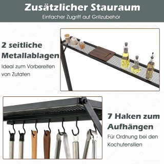 Costway Κιόσκι ψησταριάς με διπλή οροφή, πλαϊνά ράφια και 7 γάντζου... Costway Κιόσκι ψησταριάς με διπλή οροφή, πλαϊνά ράφια και 7 γάντζου...