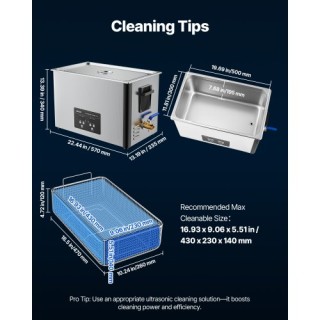 VEVOR 30L Υπερηχητική Καθαριστική Μηχανή, 480W, 570 x 335 x 340 mm ... VEVOR 30L Υπερηχητική Καθαριστική Μηχανή, 480W, 570 x 335 x 340 mm ...