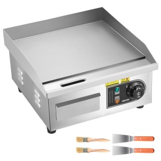VEVOR Εμπορική Ηλεκτρική Σχάρα 355 x 300 mm, 2000W, Ρυθμιζόμενη Θερ...