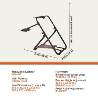 Πτυσσόμενη Βάση Τιμονιού VEVOR για Αγωνιστικά Παιχνίδια  XXZJXXXH00...