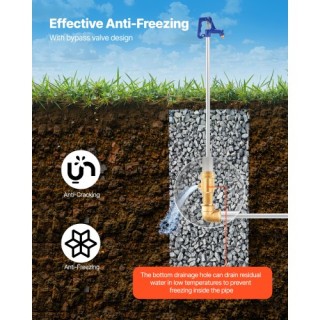 VEVOR Ανθεκτικός Υπαίθριος Κρουνός Αντοχής στον Πάγο, Βάθος Θάψιμο ...