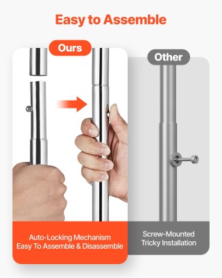 VEVOR Φορητή Κρεμάστρα Ρούχων με Ράβδους και Καλάθι Αποθήκευσης, Αν...