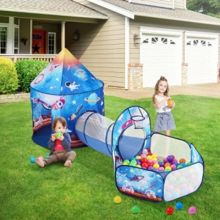 Παιδική Σκηνή Παιχνιδιού 3 σε 1 με Τούνελ, Ρουκέτα, Μπλε  PPSDZPX3D...