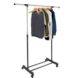 BAKAJI Ράγα Ρούχων Επεκτάσιμη με Ρόδες 89x41x93/145 02813782 BAKAJI Ράγα Ρούχων Επεκτάσιμη με Ρόδες 89x41x93/145 02813782