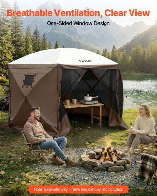 VEVOR Πλευρικά Τοιχώματα Σκηνής, 1.73 x 1.48 μ, Αδιάβροχα με Αντηλι...