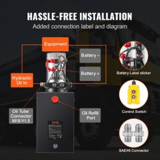 VEVOR Υδραυλική Αντλία 15L Διπλής Ενέργειας για Τρέιλερ DC 12V  YXY...