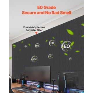 VEVOR 18 Αυτοκόλλητα Ακουστικά Πάνελ 30x30x1 εκ. Μαύρα JZGYBHSLG303...